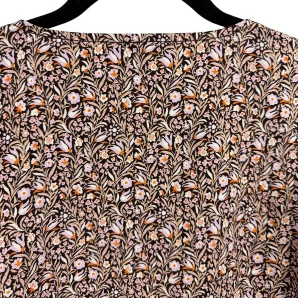 J. Crew Puff-sleeve Satin-back Crepe Top in‎ Floral Flourish L